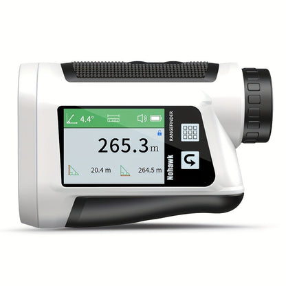 Nohawk 1000 Yard Laser Rangefinder with Side Color Display USB Rechargeable English Voice Broadcast Slope Compensation Vibration Alerts 9 Modes M Yard Ft for Golf Hunting Disc Golf Black White