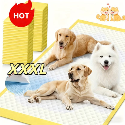 XXXL Disposable Dog Pee Pads 100 Pack Six-Layer Thickened Super Absorbent Leak-Proof Puppy Training Pads Large Pet Wee Pads Odor Control Tear-Resistant Indoor Outdoor Use Dog Supplies
