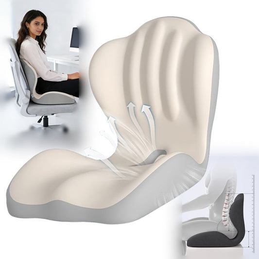 Lumbar Support Cushion for Office Chair & Car Seat – Memory Foam Lower Back and Hip Support Pillow, Ergonomic Breathable Design for Prolonged Sitting, Driving, Work from Home, Multiple Colors
