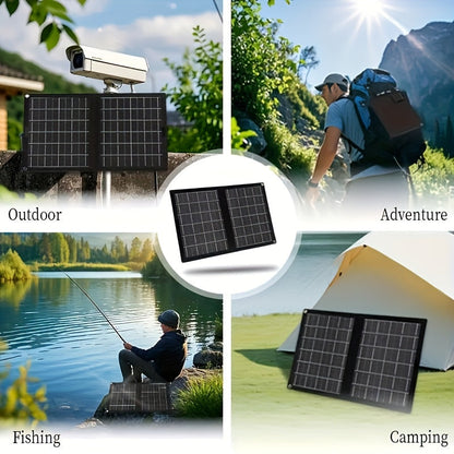30W Portable Foldable Solar Charging Panel – 2-in-1 Folding Design with USB Port, Lightweight Compact Solar Charger for Smartphones, Tablets & Action Cameras, Ideal for Camping, Hiking & Outdoor Activities