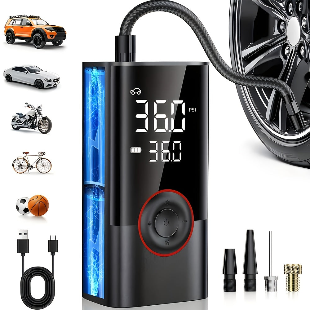 Cordless Digital Tire Inflator 150PSI with Protective Case – Portable Air Compressor Pump for Car Motorcycle Bike SUV Truck, Auto Emergency Kit, Gift for Men & Dad