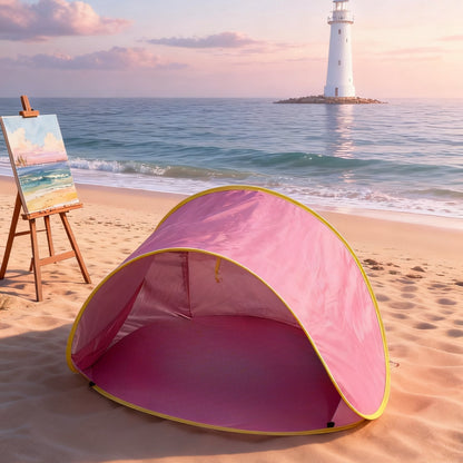 Pop Up Beach Sun Shade Tent Portable – Quick Setup UV Protection Sun Shelter Lightweight Under 50g/m² for Beach Hiking Camping Family Outdoor Travel Sun Umbrella Canopy