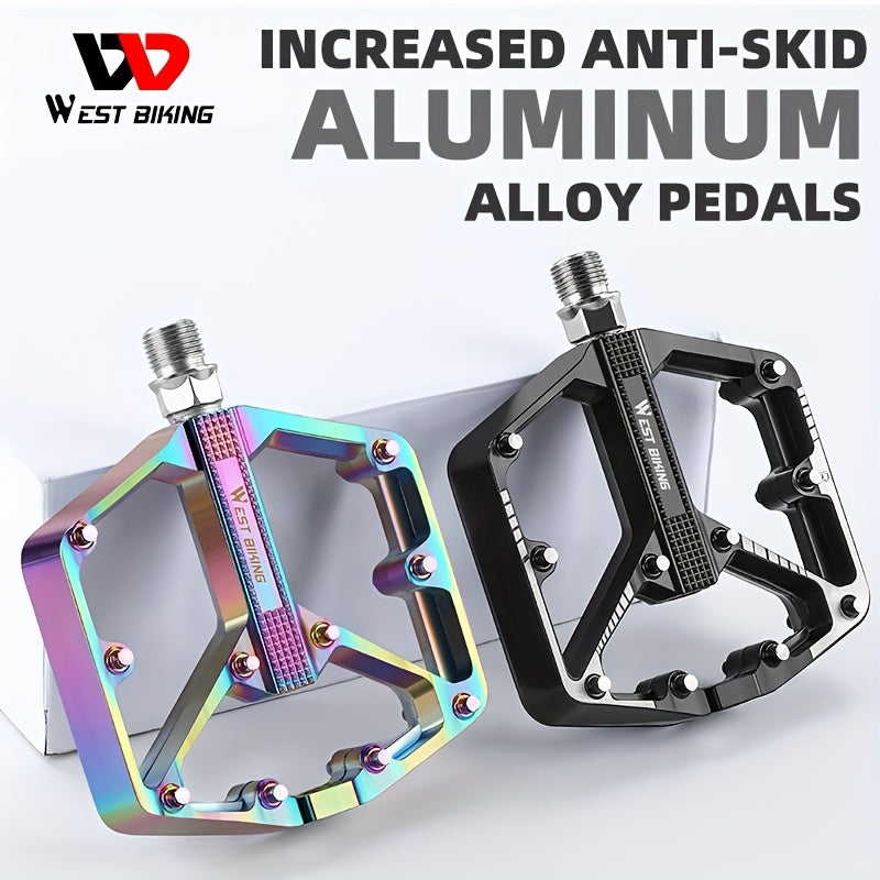 Aluminum Alloy Bike Pedals 3 Bearings Non-Slip Lightweight Bicycle Pedals with Hexagonal Sleeve for Mountain Bikes & Road Bikes – Easy Install, Durable Multi-Color Cycling Accessories, 1 Pair