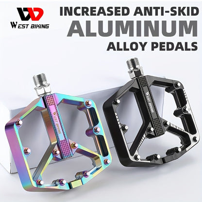 Aluminum Alloy Bike Pedals 3 Bearings Non-Slip Lightweight Bicycle Pedals with Hexagonal Sleeve for Mountain Bikes & Road Bikes – Easy Install, Durable Multi-Color Cycling Accessories, 1 Pair