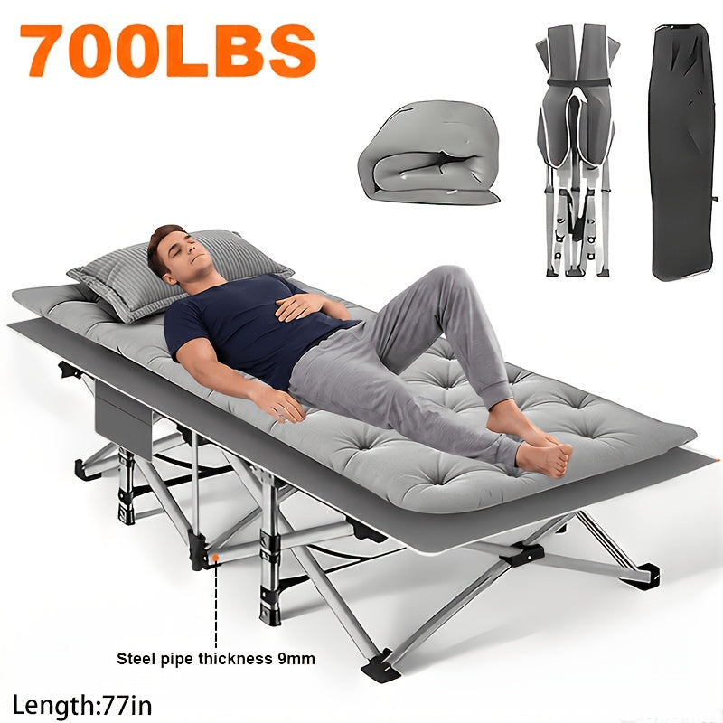 Heavy Duty Folding Camping Cot with Mattress for Adults – 500/600/700 LBS Capacity, Portable Outdoor Bed with Carrying Bag for Tents, Camping & Travel – 3 Models, 3 Colors