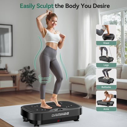 Vibration Plate Exercise Machine for Weight Loss & Lymphatic Drainage – Full Body Workout Platform with 99-200 Speed Levels, Quiet Motor, Portable Home Gym, Muscle Toning, 330 lbs Capacity