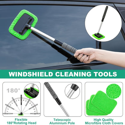 Car Cleaning Kit 17-35 Piece – Portable Vacuum Cleaner, Windshield Cleaning Tool, Drill Brush Set & Interior Brush Set for Full Car Detailing, Holiday Gift for Family & Friends