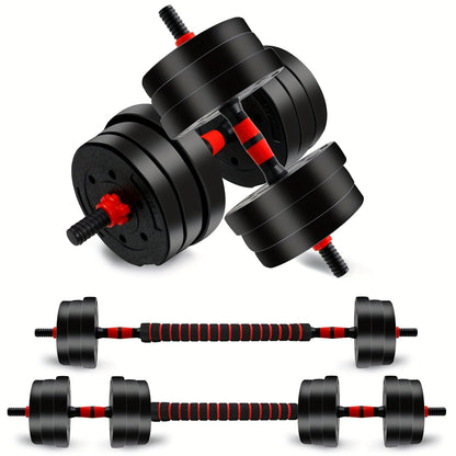 Adjustable Dumbbell Set 22LB & 44LB for Men & Women – Free Weight Home Gym Equipment with Barbell Connector & Bumper Plates for Strength Training, Muscle Building & Fitness Workouts