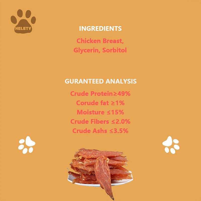 Chicken Jerky Dog Treats - Real Dried Chicken for Dogs, High Protein & Easy to Digest, Healthy Long-Lasting Training Reward Snack for Small, Medium & Large Breed Puppies and Adult Dogs