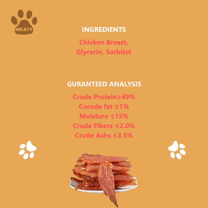 Chicken Jerky Dog Treats - Real Dried Chicken for Dogs, High Protein & Easy to Digest, Healthy Long-Lasting Training Reward Snack for Small, Medium & Large Breed Puppies and Adult Dogs