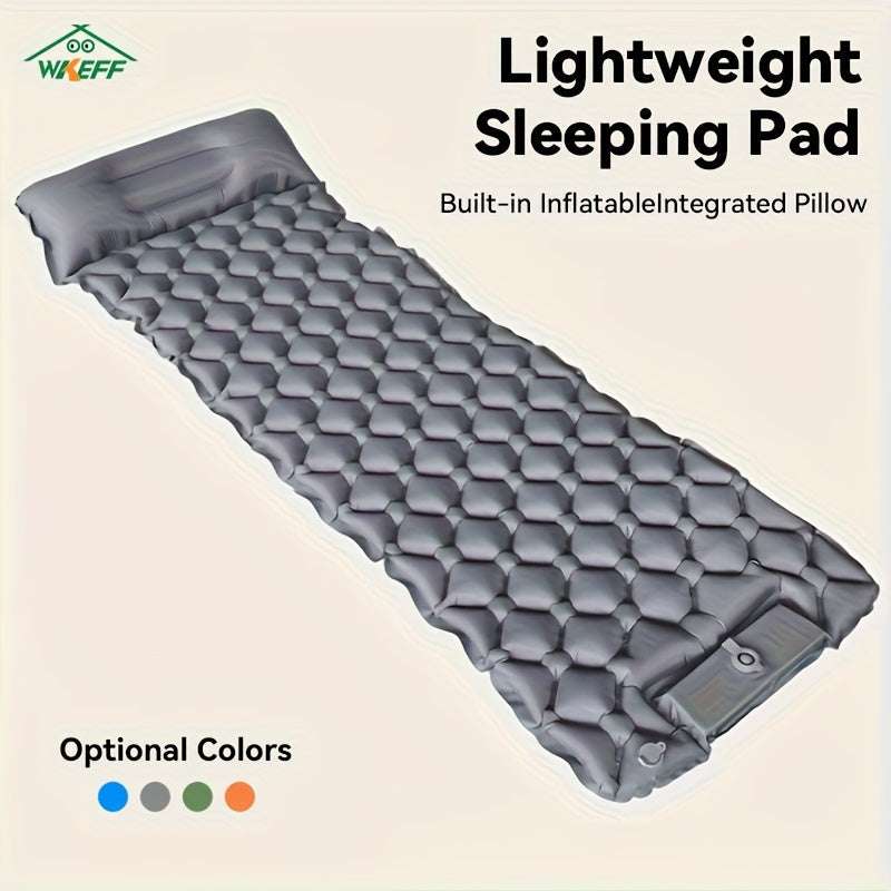 Inflatable Camping Sleeping Pad - Ultralight Mattress with Pillow & Built-In Foot Pump, Compact Portable Mat for Backpacking, Hiking, Car Travel, Beach & Tent Camping, Multiple Colors