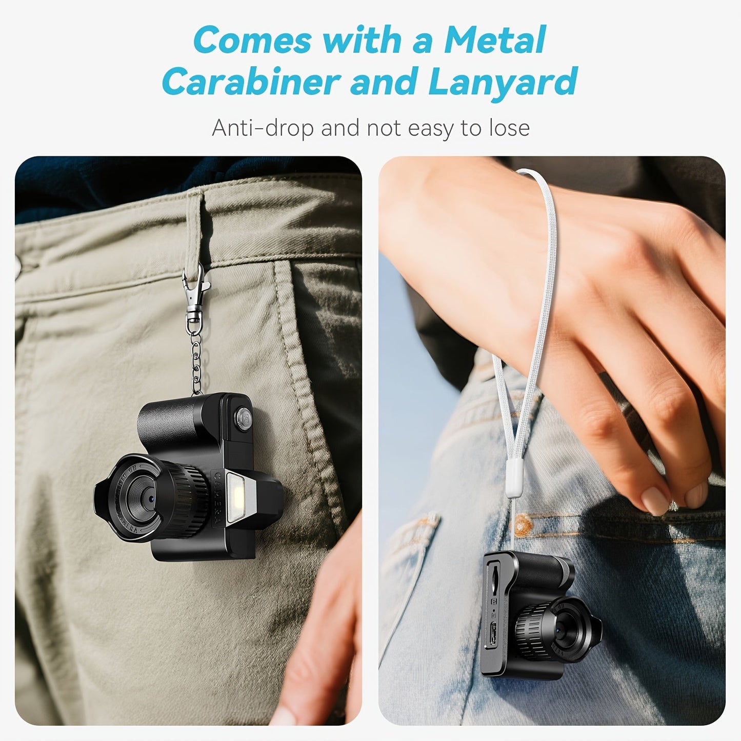 Mini Keychain Camera 1080P HD 2MP with 64GB Memory Card – Compact Portable Thumb-Sized Camcorder, Micro Pocket Camera, Great Gift for Girlfriend, Boyfriend, Travelers & Kids