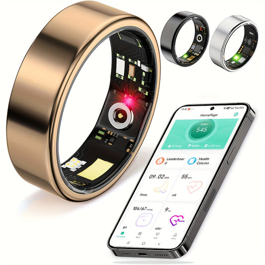 Smart Ring for Women – Fitness Tracker with Heart Rate, Sleep Monitor, Stress & Menstrual Tracking, 100+ Sports Modes, IP68 Waterproof, No Subscription, iPhone & Android