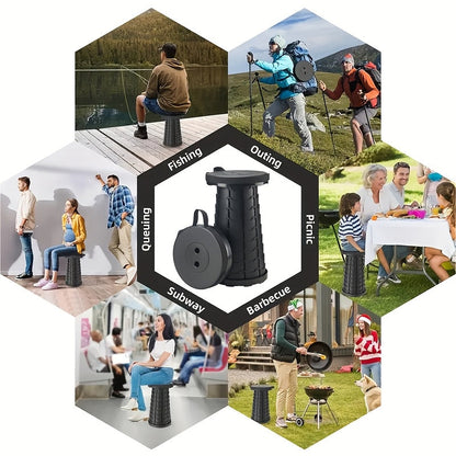 Collapsible Folding Stool 2-Pack Portable Lightweight 400LB Capacity - Retractable Camping Fishing Hiking Kitchen BBQ Indoor Outdoor Seat