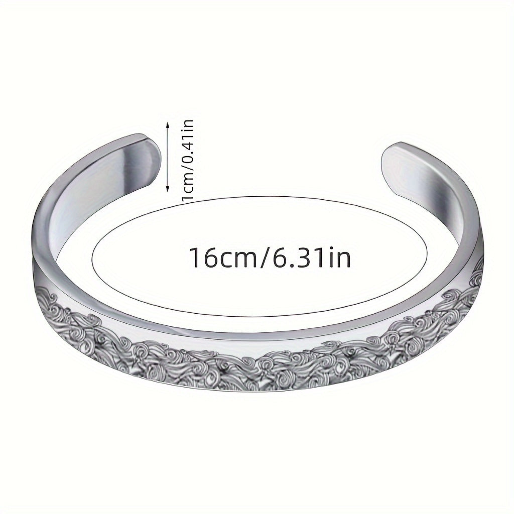 Pet Memorial Adjustable Open Cuff Bracelet for Animal Lovers – Vintage Style Commemorative Jewelry, C-Shaped Silver Bangle, Thoughtful Sympathy & Anniversary Gift for Pet Loss
