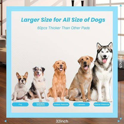 Dog Pee Pads XXXXL Extra Large 8-Layer Super Absorbent Leakproof Disposable Puppy Training Pads – 40/60/80/120 Count – For Dogs, Cats, Rabbits & Post-Surgery Use – Velora
