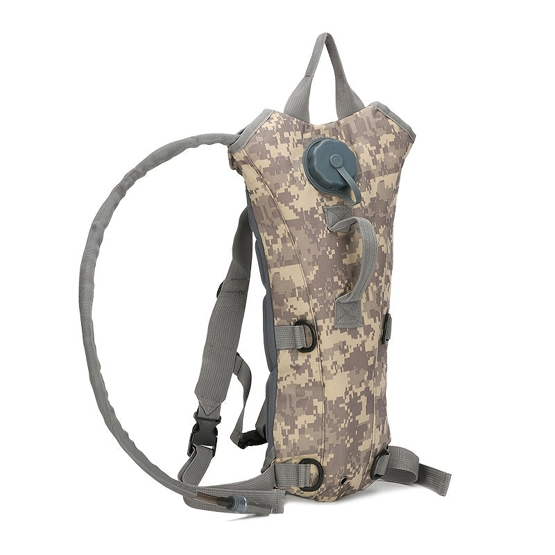 Hydration Backpack with 3L Water Bladder – Nylon Hiking Pack with Included Water Bag for Camping, Trail Running & Outdoor Adventures, Available in Khaki, Green, Camo & Camo Gray