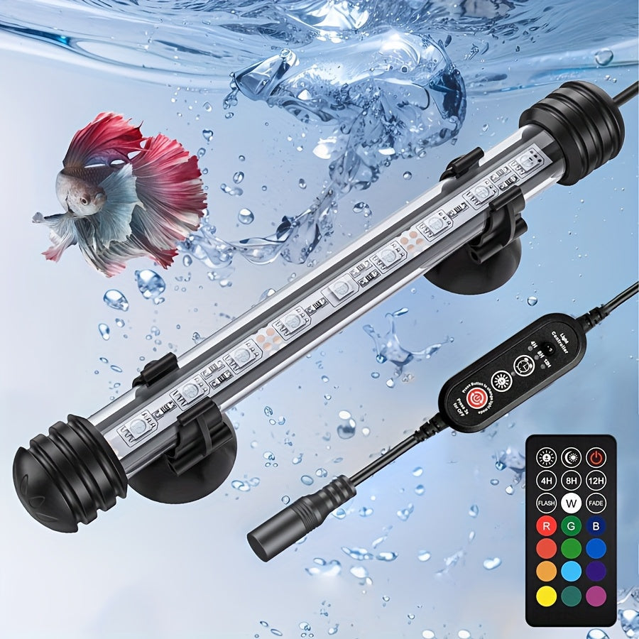 Submersible LED Aquarium Light Multicolor Underwater Fish Tank Light 7.5" to 35" - Multiple Sizes 9 to 66 LEDs for Freshwater Saltwater Aquarium Decoration