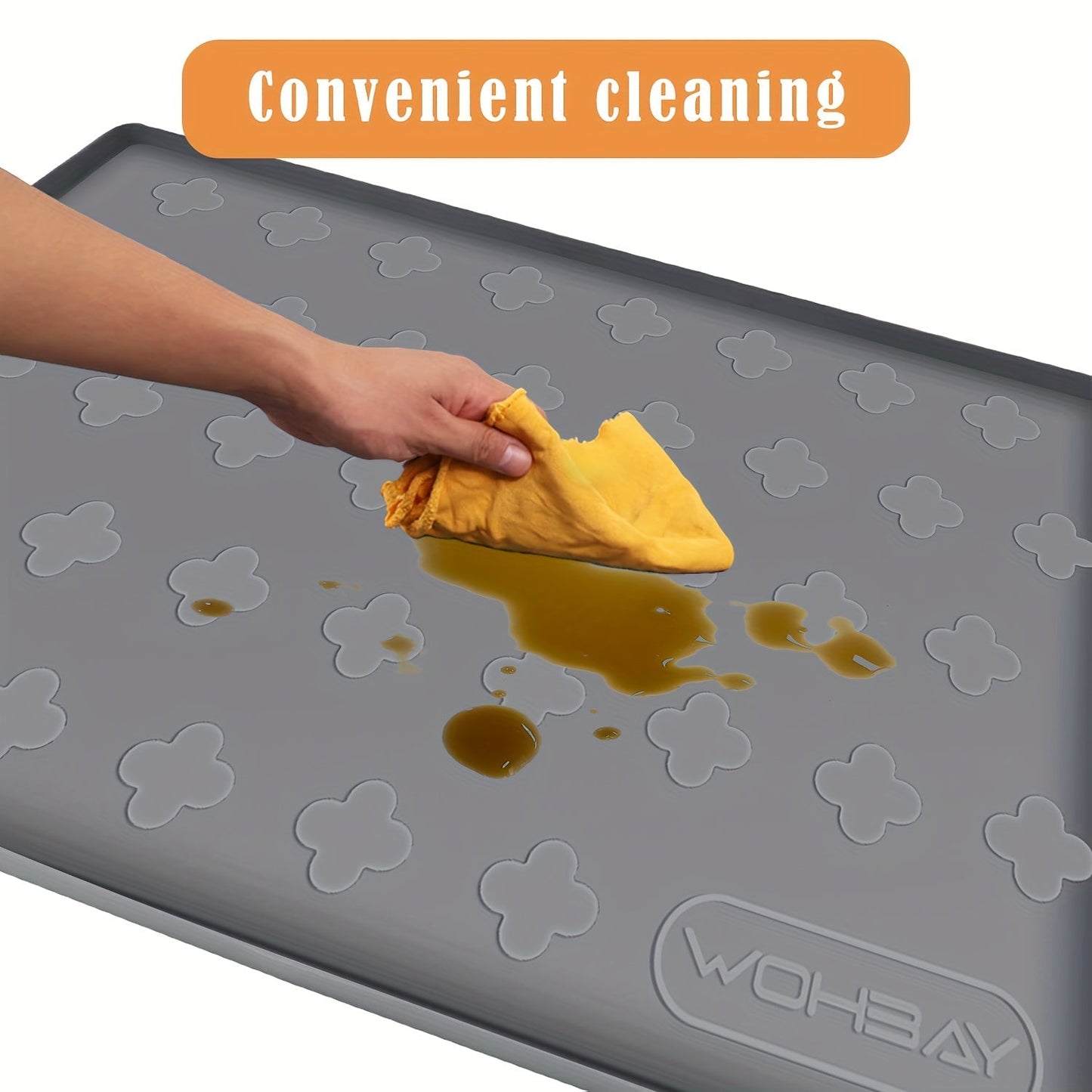 Waterproof Under Sink Mat 34" x 22" – Food-Grade Silicone Kitchen Cabinet Liner & Shelf Protector, Holds 2+ Gallons, Honeycomb Pattern, Easy to Clean, for Kitchen, Bathroom & Multi-Purpose Use