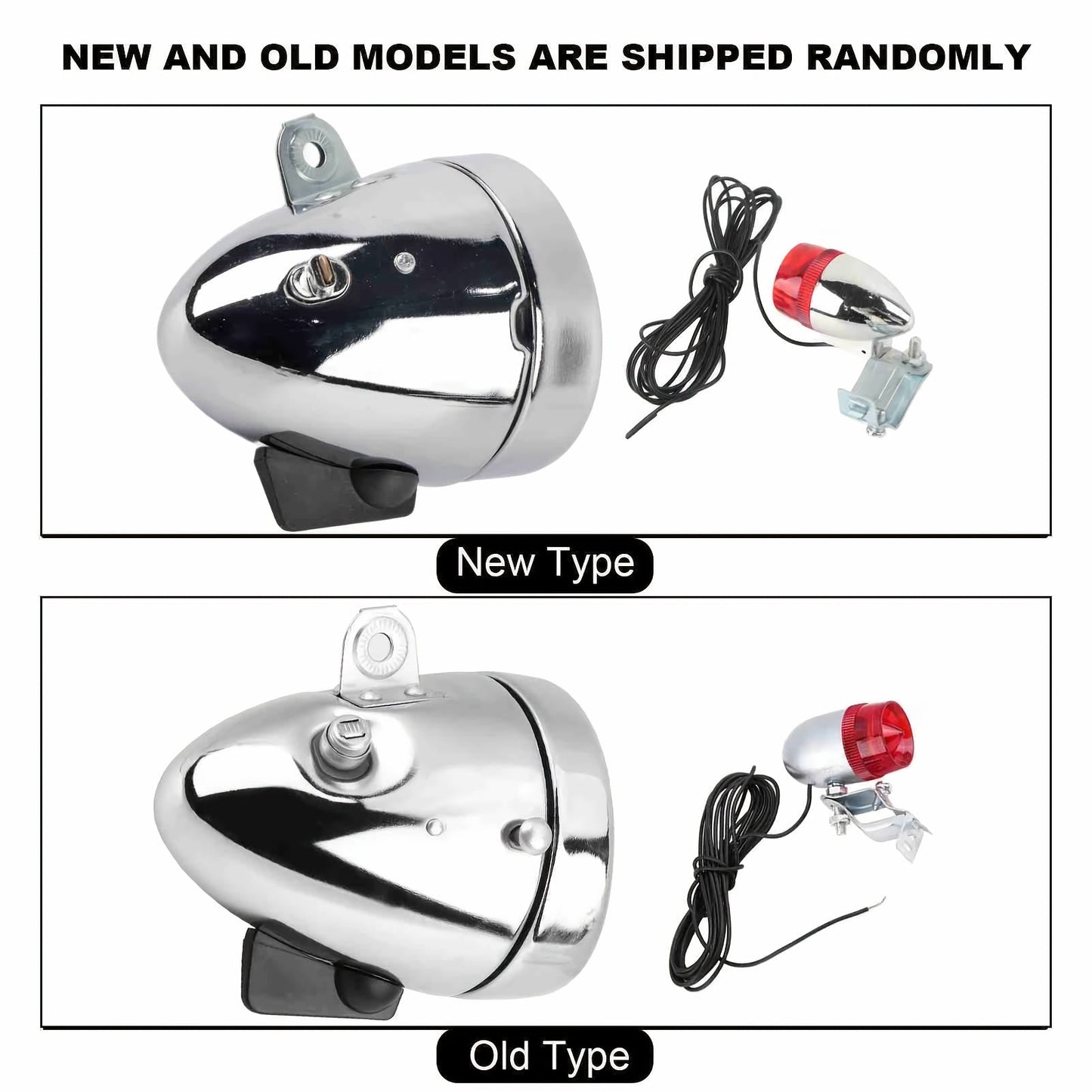 Bicycle Dynamo Headlight & Tail Light Kit 12V 6W Friction Generator – No Battery Needed, Fits Mountain Bike, Road Bike, BMX, Folding Bike, Kids Bike & More, Silver