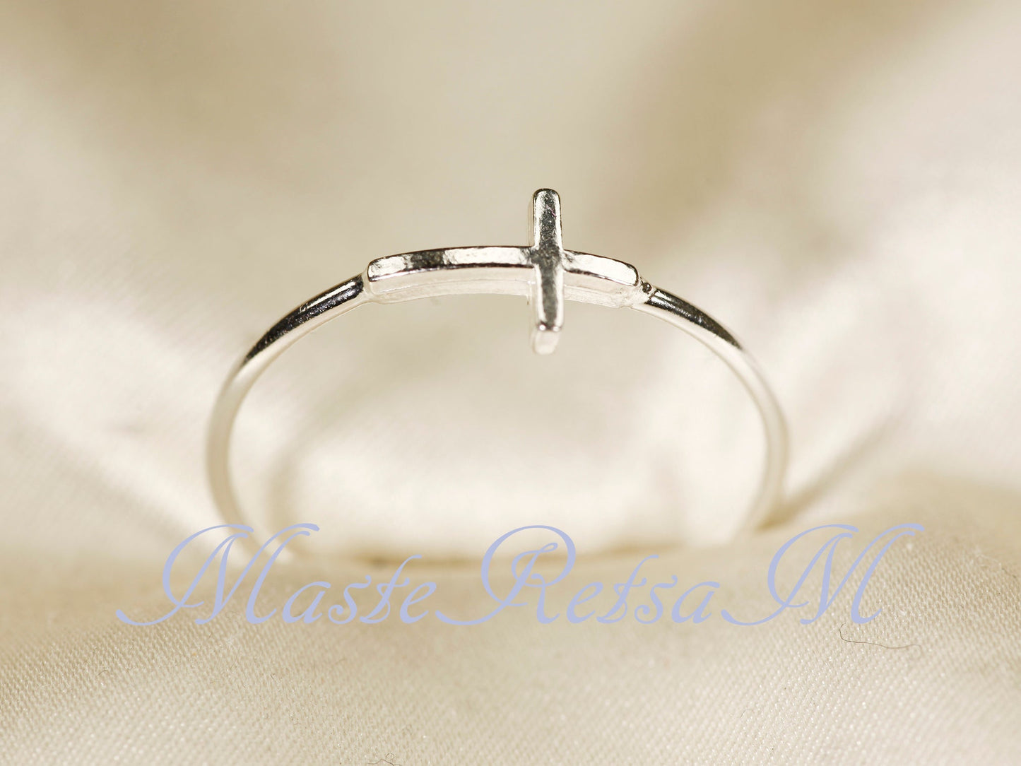 Handmade 925 Sterling Silver Cross Ring Christian Faith Jewelry US Standard Sizes Artisan Crafted Thin Band Daily Wear Religious Gift