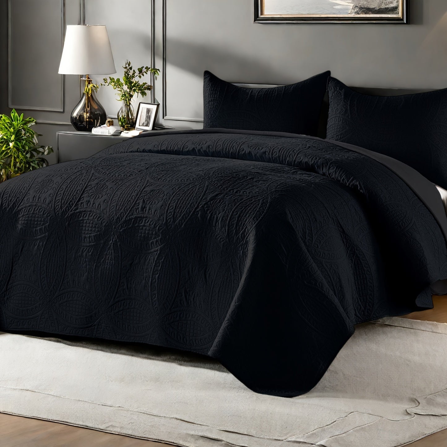 Cooling Summer Quilt Set 2-3 Piece Lightweight Breathable Microfiber Bedspread – Modern Coin Pattern Coverlet Twin Queen King, All Season, Multiple Colors, Holiday Gift for Family