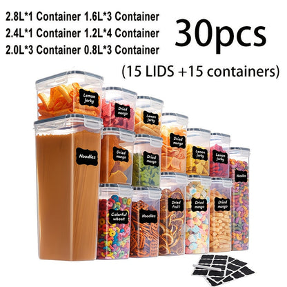 Airtight Food Storage Containers with Lids BPA Free – Flip-Top Locking Seal Plastic Pantry Organizer Jars for Rice, Cereal, Pasta, Flour & Sugar, Stackable, Sets of 6 to 84 Pieces