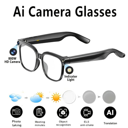 AI Smart Glasses with Camera or Audio – Real-Time Translation 110+ Languages, HD Video Recording, AI Voice Control, HiFi Music & Calling, Photochromic Lenses, Sports Skiing Outdoor Wearable Tech