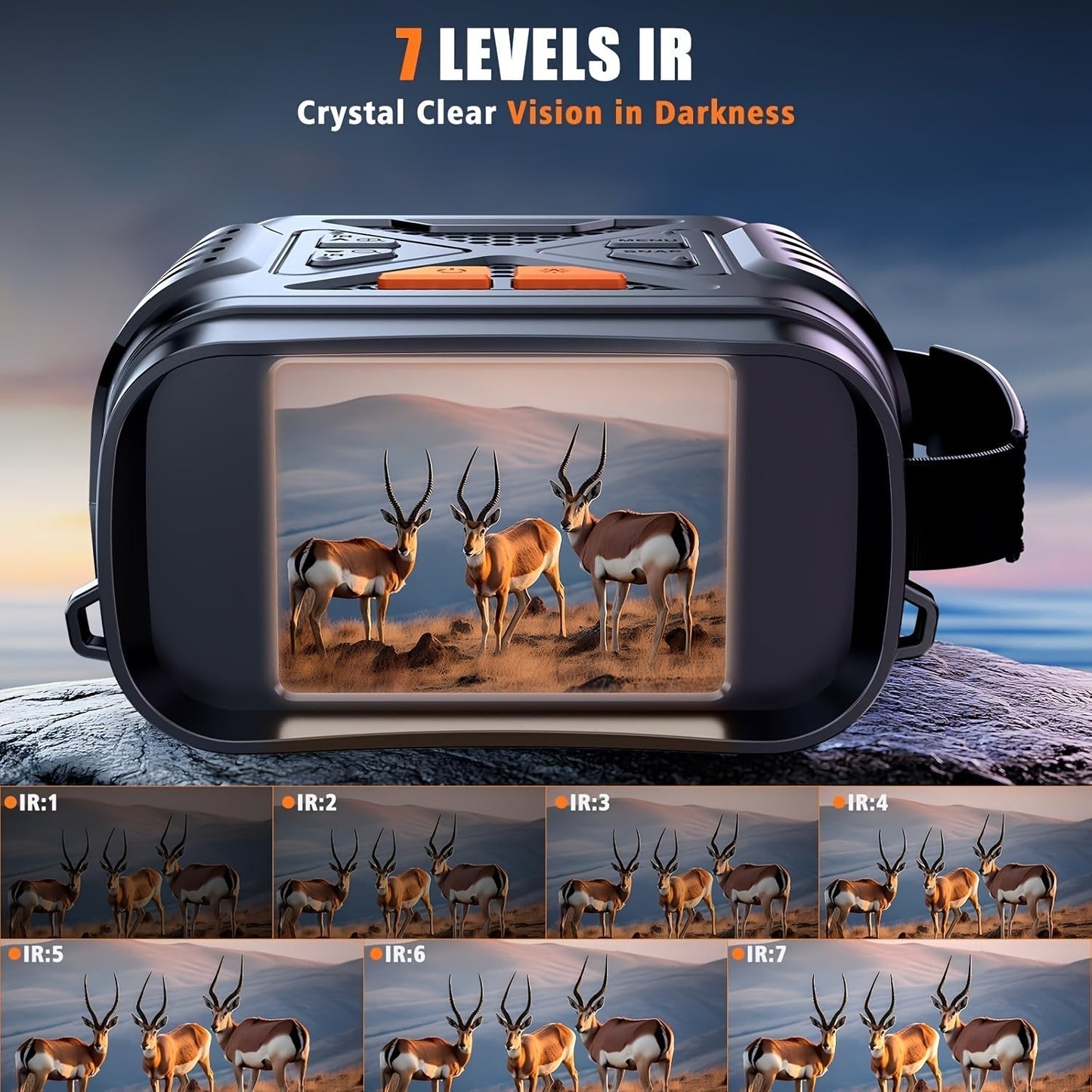 4K Night Vision Binoculars for Adults – 10x Digital Zoom, 2.8" HD Screen, 7-Level IR Illuminator, 12MP Photo & Video, Rechargeable – Perfect for Hunting, Boating & Outdoor Exploration, Gift for Men