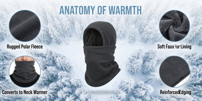 Balaclava Ski Mask 2 Pack Windproof Fleece Hood – Full Face Neck Cover for Men & Women, Cold Weather Cycling Skiing Snowboarding Riding Outdoor Sports Warm Skull Cap Headscarf, Unisex Winter Hat