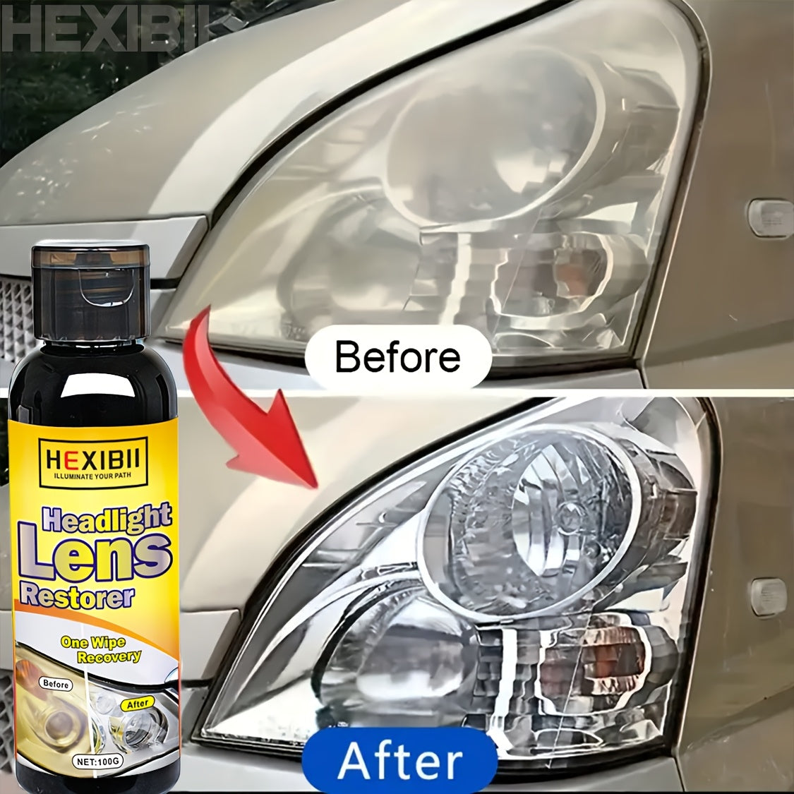 Car Headlight Restoration Fluid 100ml – Crystal Plating Coating Agent for Oxidation, Yellowing, Scratches & Blurring – Headlight Refurbishment & Enhancement Solution – Velora