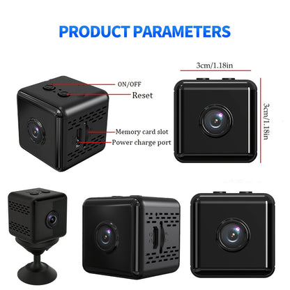 2K Mini Wireless Security Camera – WiFi Indoor Surveillance Camera with Night Vision, Magnetic Mount, Continuous Recording, Baby & Pet Monitor, USB/Battery Powered, SD Card & Cloud Storage