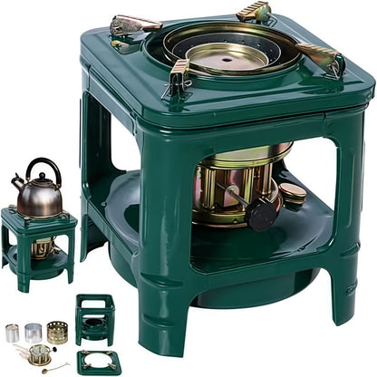 Portable Kerosene Camping Stove with Built-In Burner, Lightweight Paraffin Outdoor Heater & Cooker with Adjustable Flame Control for Camping, Picnics & Barbecues