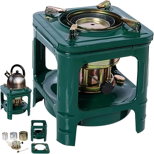 Portable Kerosene Camping Stove with Built-In Burner, Lightweight Paraffin Outdoor Heater & Cooker with Adjustable Flame Control for Camping, Picnics & Barbecues