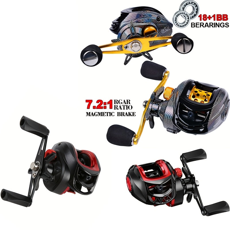 Ambidextrous Fishing Reel – Left & Right Hand Casting Reel, Aluminum Alloy, High-Performance Bearings, Freshwater & Saltwater, Compact Sporty Design