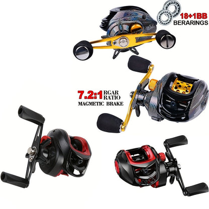 Ambidextrous Fishing Reel – Left & Right Hand Casting Reel, Aluminum Alloy, High-Performance Bearings, Freshwater & Saltwater, Compact Sporty Design