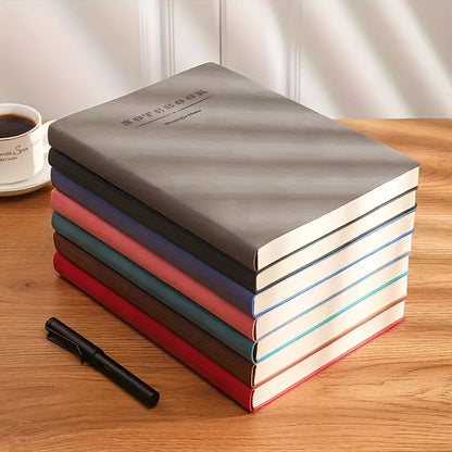 Soft Faux Leather Notebook 5-Pack Set Square Ruling Soft Cover Bookmark Extra Thick Pages for Business Meetings School Academic Writing – 7 Colors
