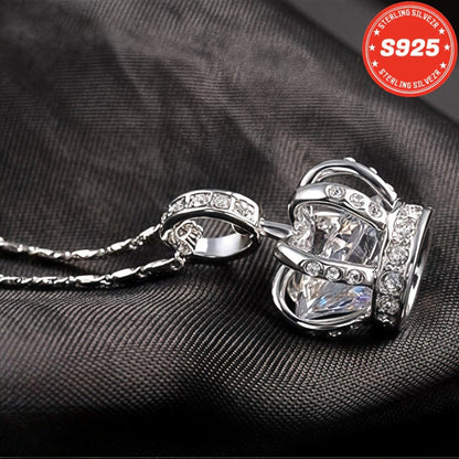 S925 Sterling Silver Crown Necklace for Women 18 Inch – 5A Cubic Zirconia Pendant, Hypoallergenic CZ Choker, Elegant Gift for Wife Girlfriend Mom Daughter Birthday Anniversary Christmas