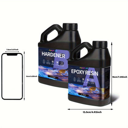 FUNEPOXY Crystal Clear Epoxy Resin Kit 1:1 Self-Leveling High-Gloss Finish for Tabletop Bar Top Live Edge Tables Casting Resin Art Jewelry Making 16oz 32oz 64oz 1 Gallon 2 Gallon