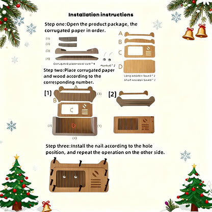 Large Cat House with Scratcher Pads & Plush Ball Toys – Ventilated Indoor Outdoor Cat Shelter, Choose Single Door, Double Door or Luxury Double-Layer Design, Great Cat Gift