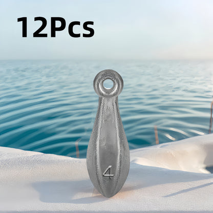 Fishing Sinkers Tackle Weights Lead Bank Sinker 1oz 2oz 3oz 4oz 5oz 6oz 8oz 10oz 12oz 16oz – Snagless Teardrop Design for Bass Catfish Saltwater Freshwater Bottom Fishing Rig, Bulk Multi-Pack