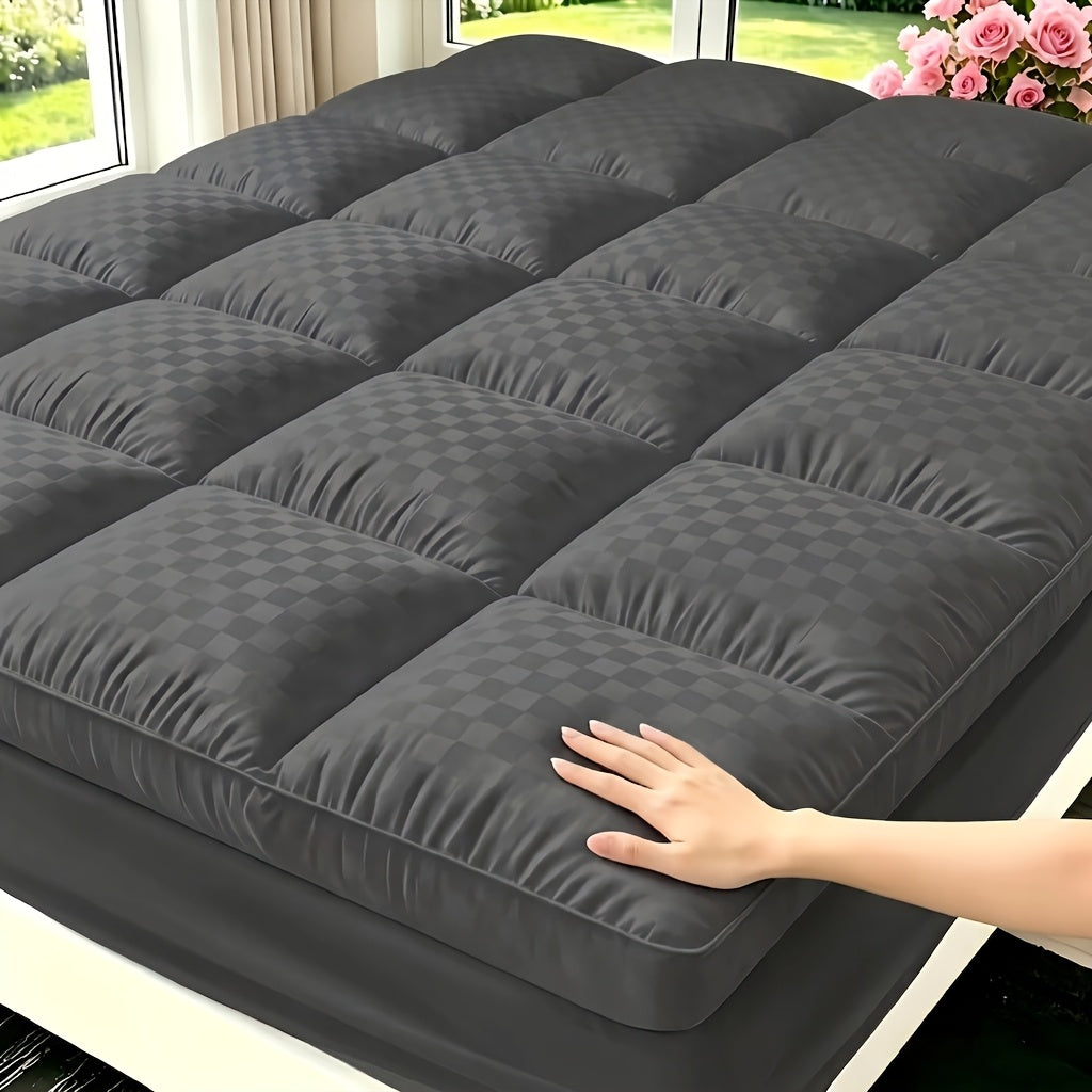 Quilted Pillow Top Mattress Topper Cooling Mattress Pad Cover Fitted Deep Pocket 8 to 21 Inch Stretches for Twin Full Queen King California King in White Gray Black Navy