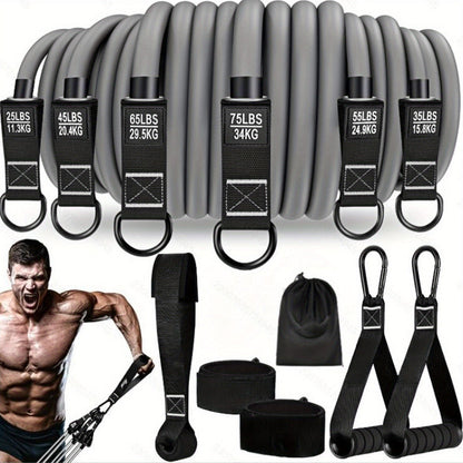 300lb Heavy-Duty Resistance Band Set Home Gym Strength Training Kit with Handles Door Anchor Ankle Straps Full Body Workout for Muscle Building Toning Rehabilitation
