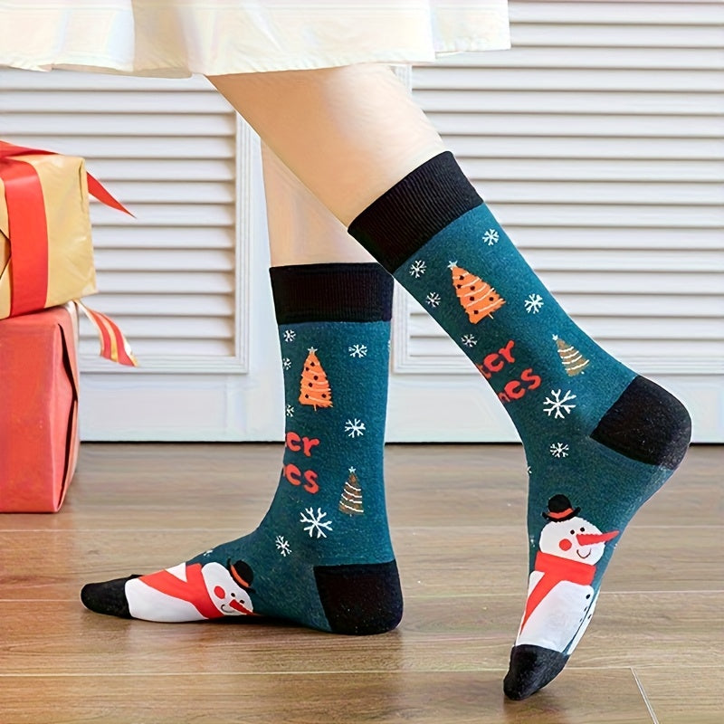 Christmas Socks 30 Pairs Fun Holiday Patterns Reindeer Santa Snowflakes Gingerbread Christmas Tree Warm Cartoon Socks – Unisex Gift Set for Men and Women
