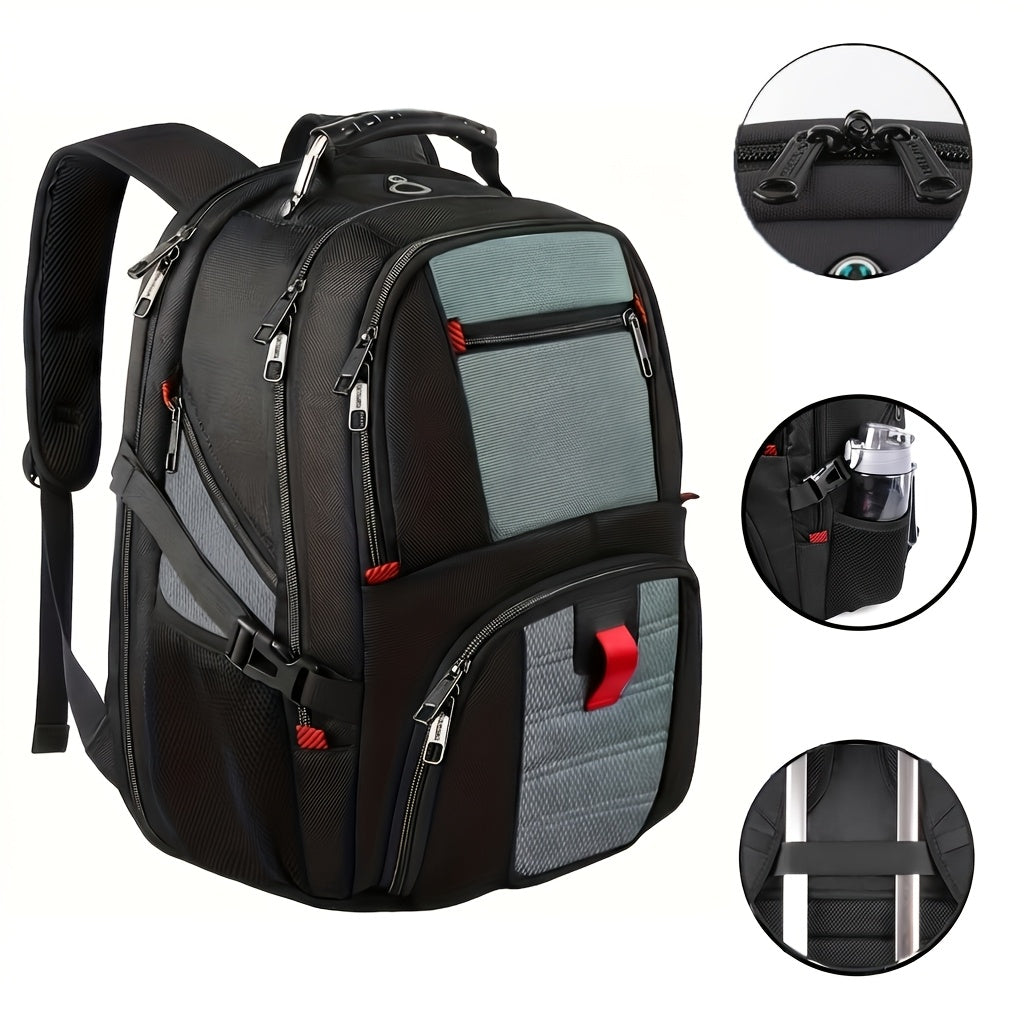 50L Travel Backpack Fits 17 Inch Laptop – Airline Approved, Waterproof, Extra Large College & Work Bag for Men & Women, 3-Compartment Business Backpack for School, Travel & Daily Commute – 8 Colors