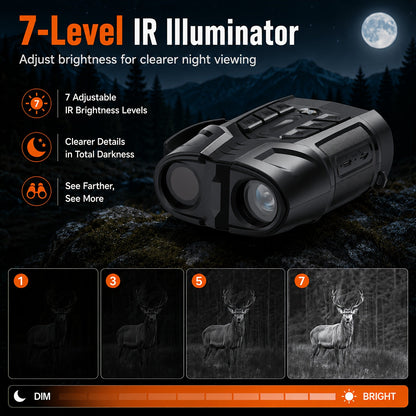 Night Vision Goggles 2K Ultra HD – IR Night Vision Binoculars with IPS Screen, Rechargeable Battery, 10X Zoom, 2600ft Range, for Hunting Camping Security Surveillance, Gift for Men