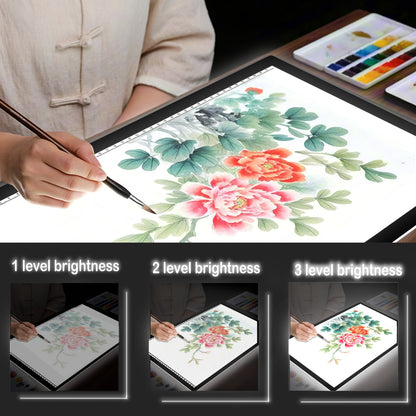 LED Light Pad A2 A3 A4 Adjustable Brightness Dual Light Strip Tracing Board Diamond Painting Sketching Drawing Art Light Box