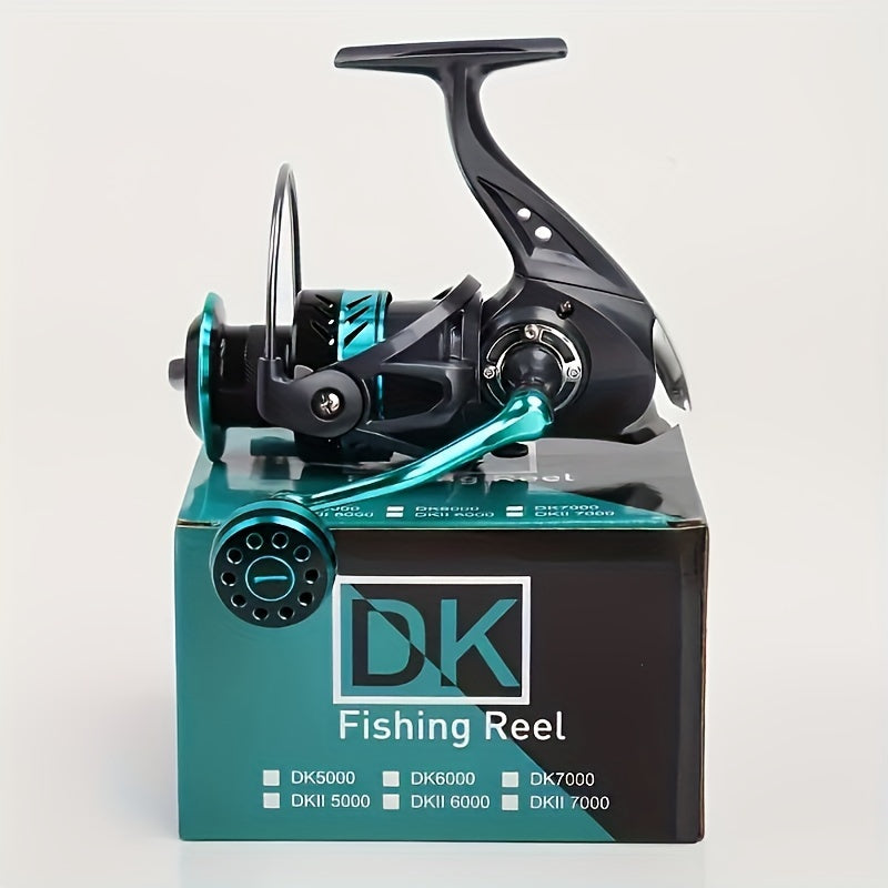 Spinning Fishing Reel DK1000-7000 – All-Metal Spherical Grip 5.2:1 Gear Ratio Large Brake Knob High Capacity Spool for Freshwater Saltwater Bass Carp Fishing