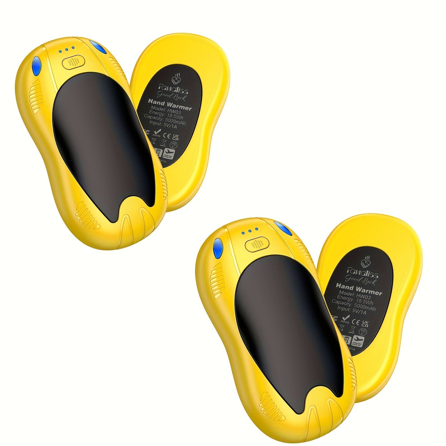 Rechargeable Hand Warmer 2-in-1 Double Sided Heating with Magnetic Suction – 3-Speed Temperature Control, Portable Electric Pocket Warmer for Skiing, Camping, Hiking & Winter Outdoor Use