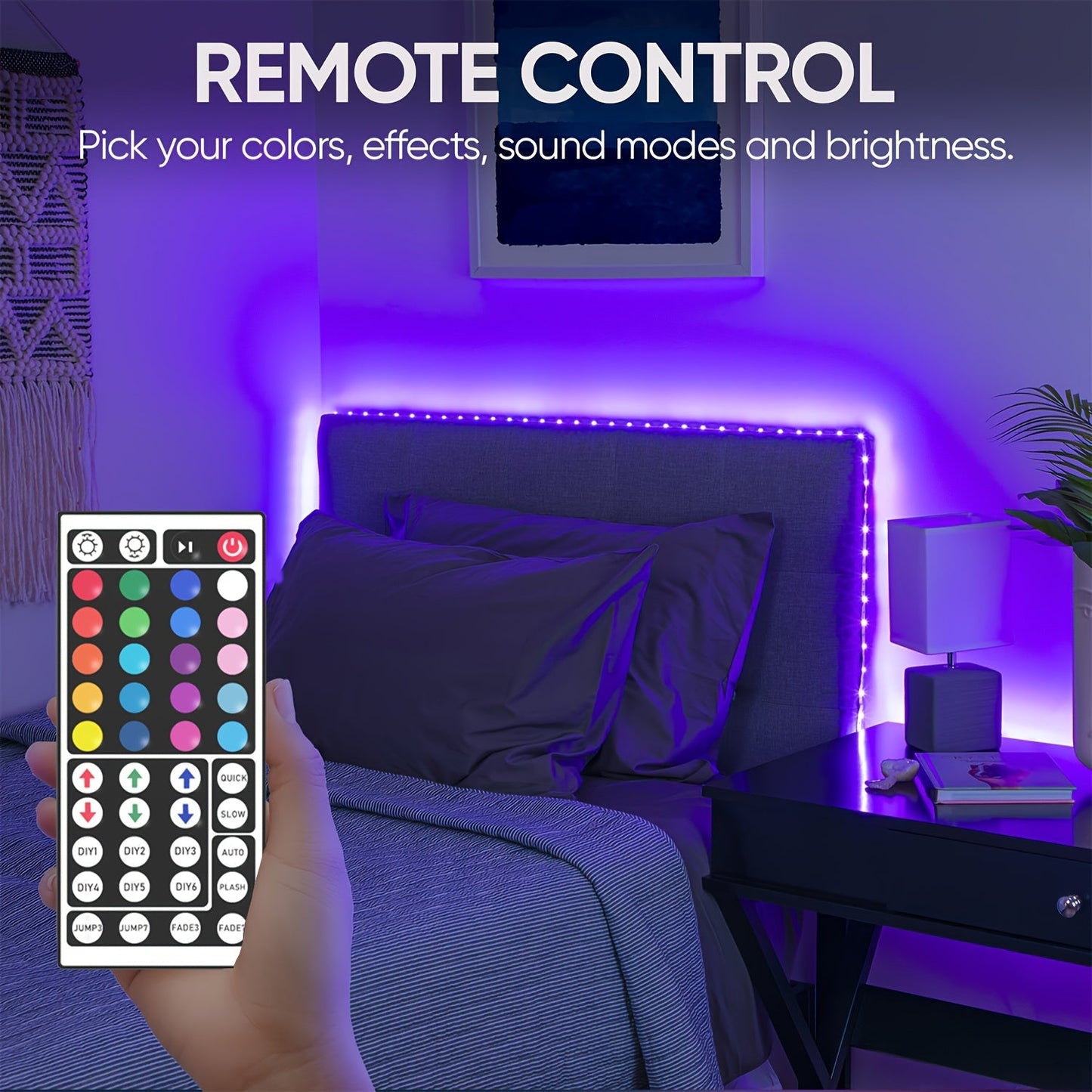 LED Strip Lights 100ft RGB Color Changing – Smart Remote Control, Stepless Dimming, Flashing & DIY Modes, Indoor TV Backlight, Bedroom, Living Room, Stairs, Party & Holiday Decor